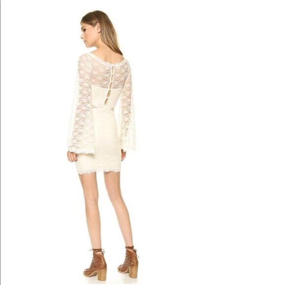 Free People Lovely In Lace Bodycon Dress Ivory NWT - Picture 2 of 6